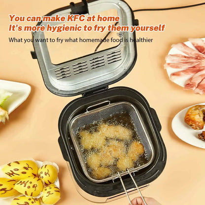 2.5L Electric Fryer Large Capacity Home Chicken Fillet French Fries Fryer All-in-One Deep Fryer Kitchen Appliances