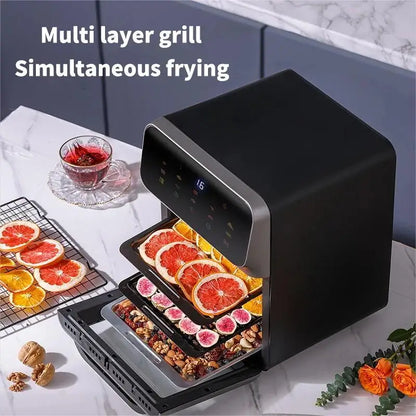10L intelligent oil-free wide capacity air fryer with 360 ° convection visualization for kitchen and house applications