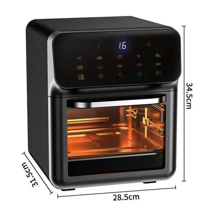 10L intelligent oil-free wide capacity air fryer with 360 ° convection visualization for kitchen and house applications