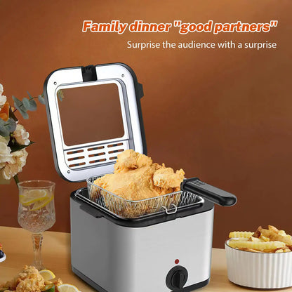 2.5L Electric Fryer Large Capacity Home Chicken Fillet French Fries Fryer All-in-One Deep Fryer Kitchen Appliances
