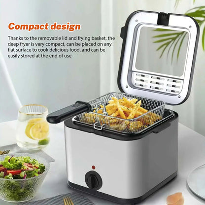 2.5L Electric Fryer Large Capacity Home Chicken Fillet French Fries Fryer All-in-One Deep Fryer Kitchen Appliances