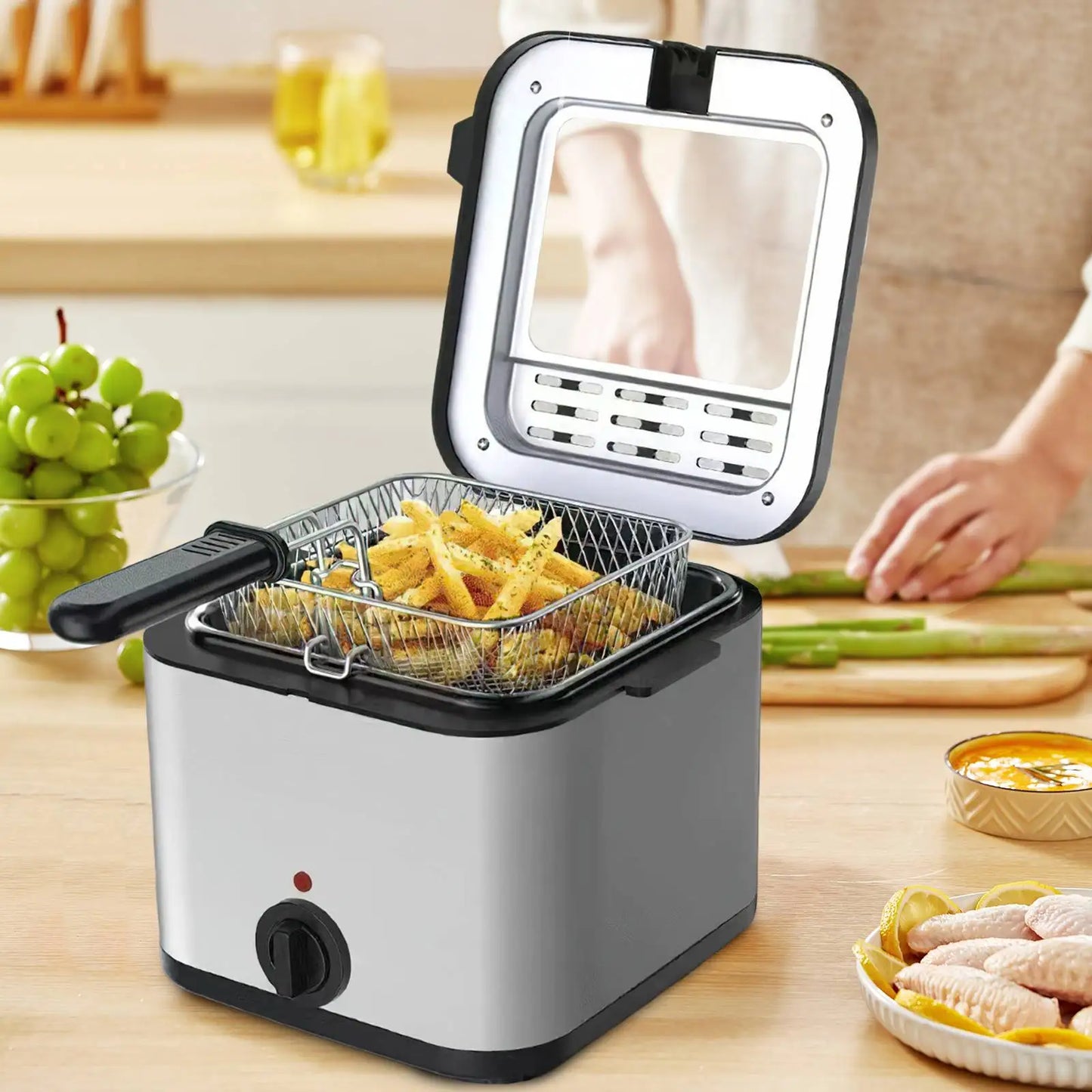 2.5l electric fryer large capacity home chicken fillet french fries fryer all-in-one deep fryer kitchen appliances