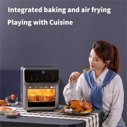 10L intelligent oil-free wide capacity air fryer with 360 ° convection visualization for kitchen and house applications