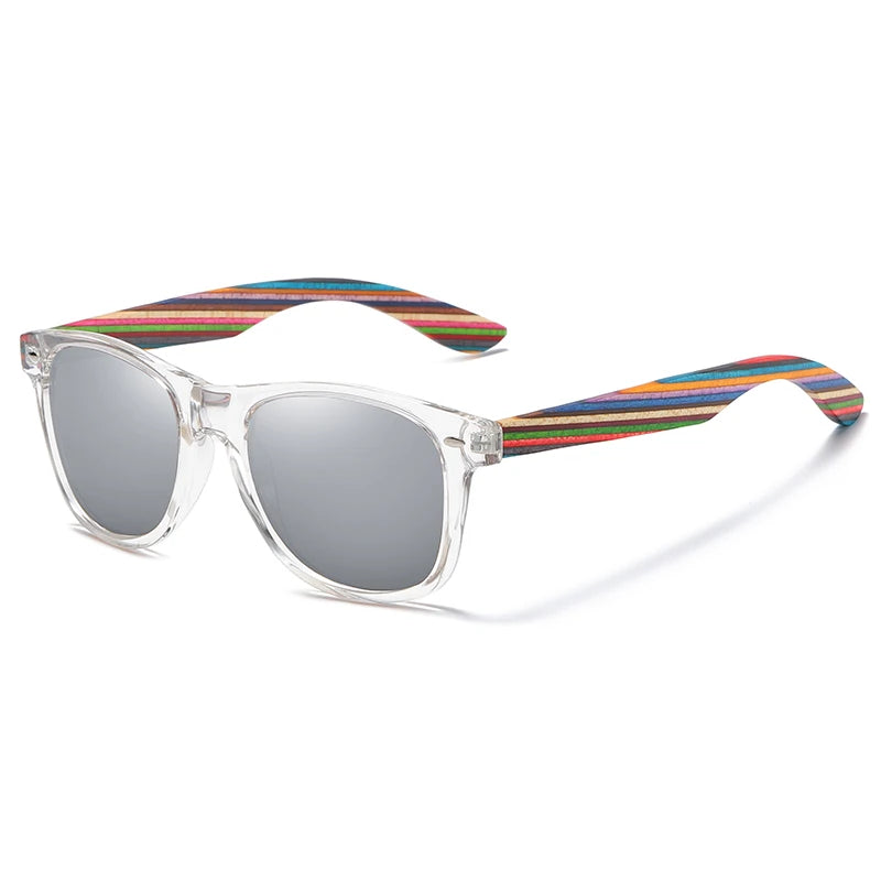 gm polarized pc frame with wooden legs sunglasses for men or women color wooden temples s5062