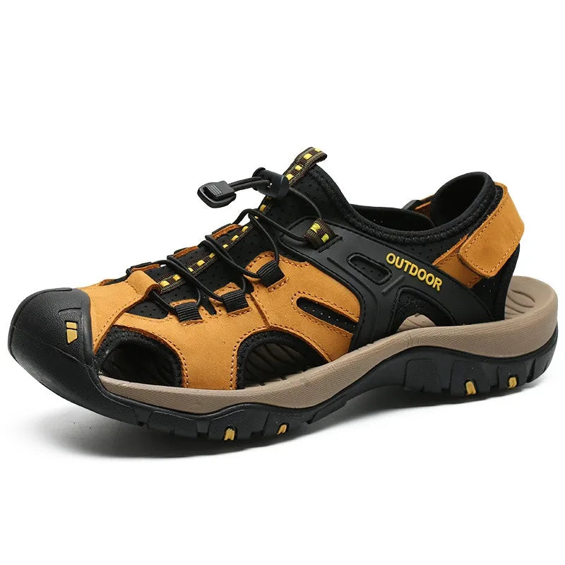 hot sale summer men's sandals outdoor non-slip men's beach sandals handmade genuine leather men's shoes fashion men sneakers