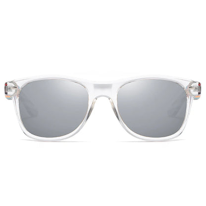 GM Polarized PC Frame With Wooden Legs Sunglasses for Men or Women Color Wooden Temples S5062