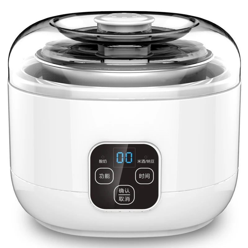1.0l automatic yogurt maker with jars household multifunction mini yogurt machine rice wine natto machine diy yogurt tools 220v