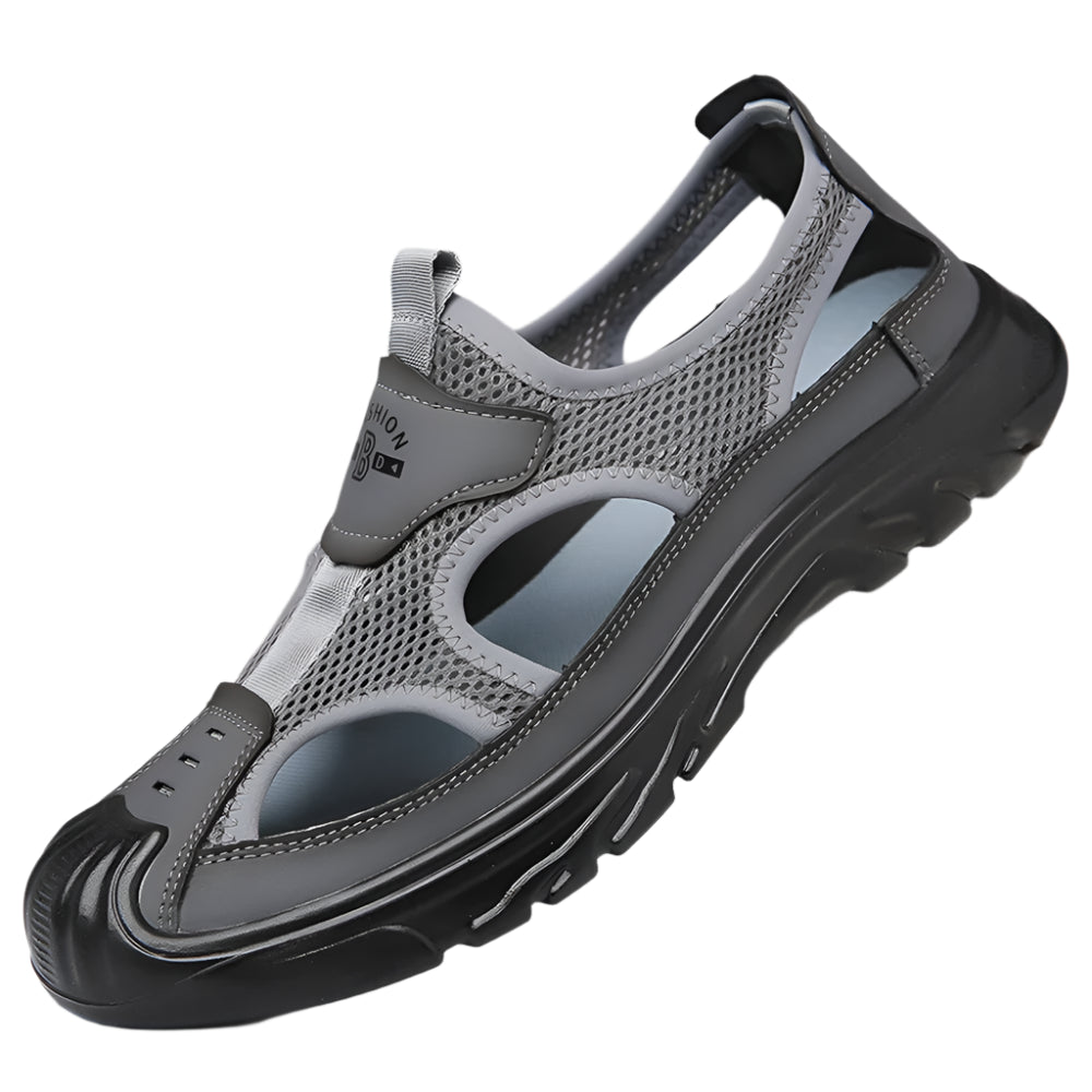 summer breathable men's baotou sandals hollowed out mesh shoes outdoor non-slip lightweight sports casual beach shoes