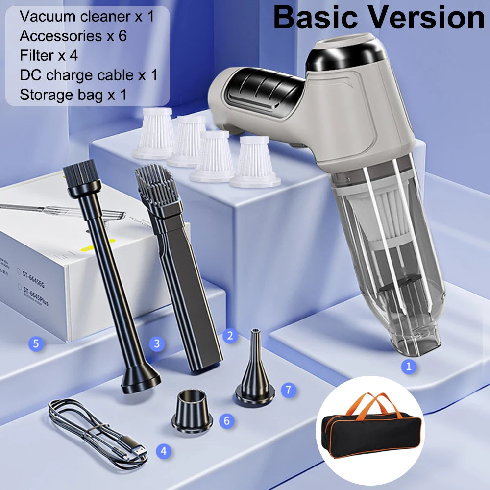 car vacuum cleaner wireless portable vacuum cleaner 95000pa strong suction handheld mini cleaner high power blower for car home
