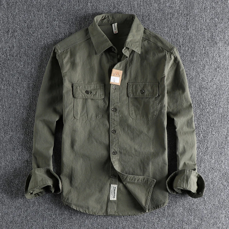multi-colored retro stripe cotton shirt men's long sleeve spring autumn new fashion daily dressed up workwear shirt