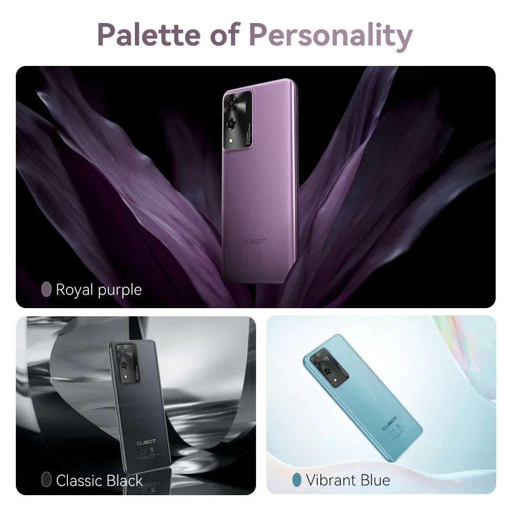 android smartphone cubot a10, 12gb ram (4gb+8gb), 128gb rom, octa-core, 6.56-inch 90hz screen, 5100mah, 48mp, 5g wifi, 4g phone