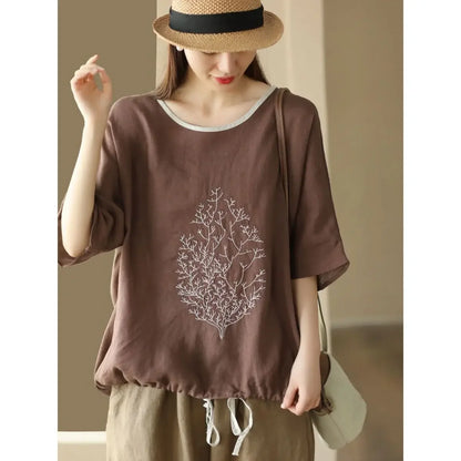 Women's T-shirt Plain Summer Outfit Short Sleeve Graphic Cotton Top Female Korean Reviews Many Clothes Japanese Vintage Fashion