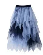fashion summer tutu women skirt harajuku tulle bottom faldas casual high waist midi mesh skirts woman clothes saia jupe femme