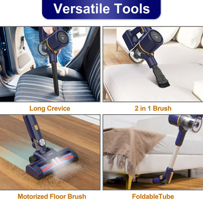 N7 Cordless Stick Vacuum Cleaner, 35kPa, 1.2L Dust Cartridge, Removable Battery, Up to 55 Minutes of Operating Time, 6-in-1 Hand