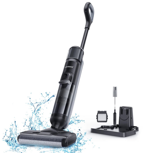 Laresar M3 Cordless Wet Dry Vacuum Cleaner Mop, Edge Cleaning 55min Auto Suction Floor Washer Self-Cleaning Smart Home Appliance