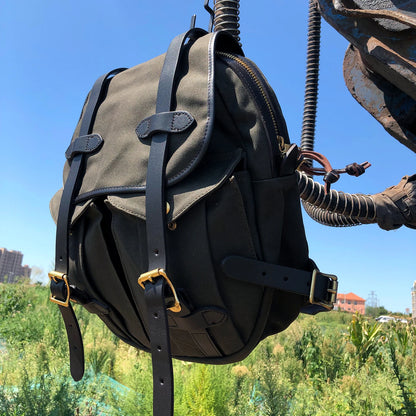American Retro Durable Travel Backpack Canvas Vintage Backpack With Cowhide Shoulder Strap and YKK Zipper High quality for men