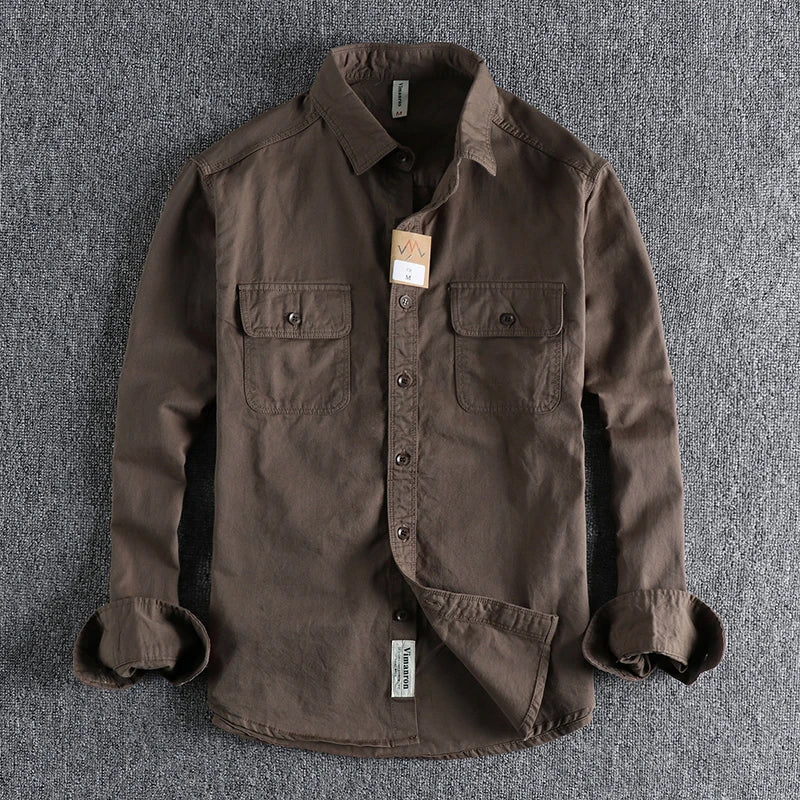 multi-colored retro stripe cotton shirt men's long sleeve spring autumn new fashion daily dressed up workwear shirt