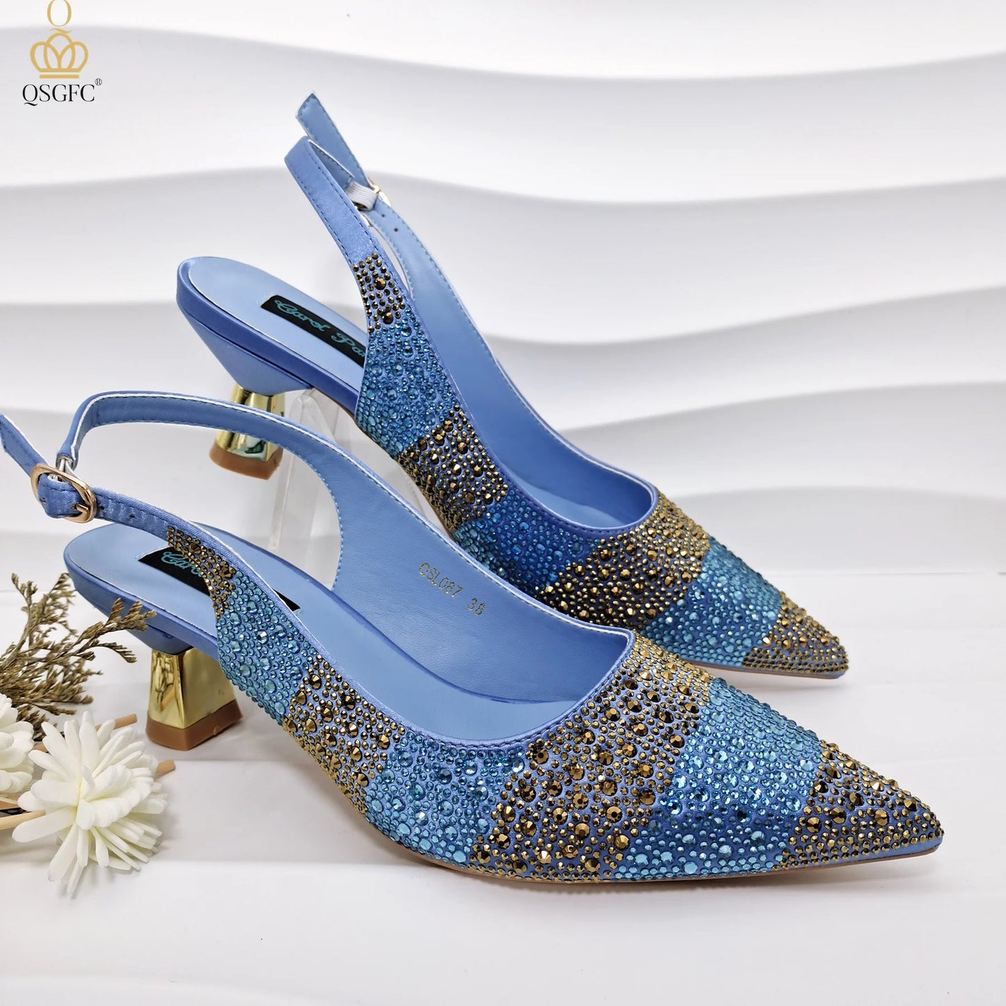 qsgfc nigerian women heel party ladies italian design green shoes and bag set decorated with rhinestone handbag wedding party