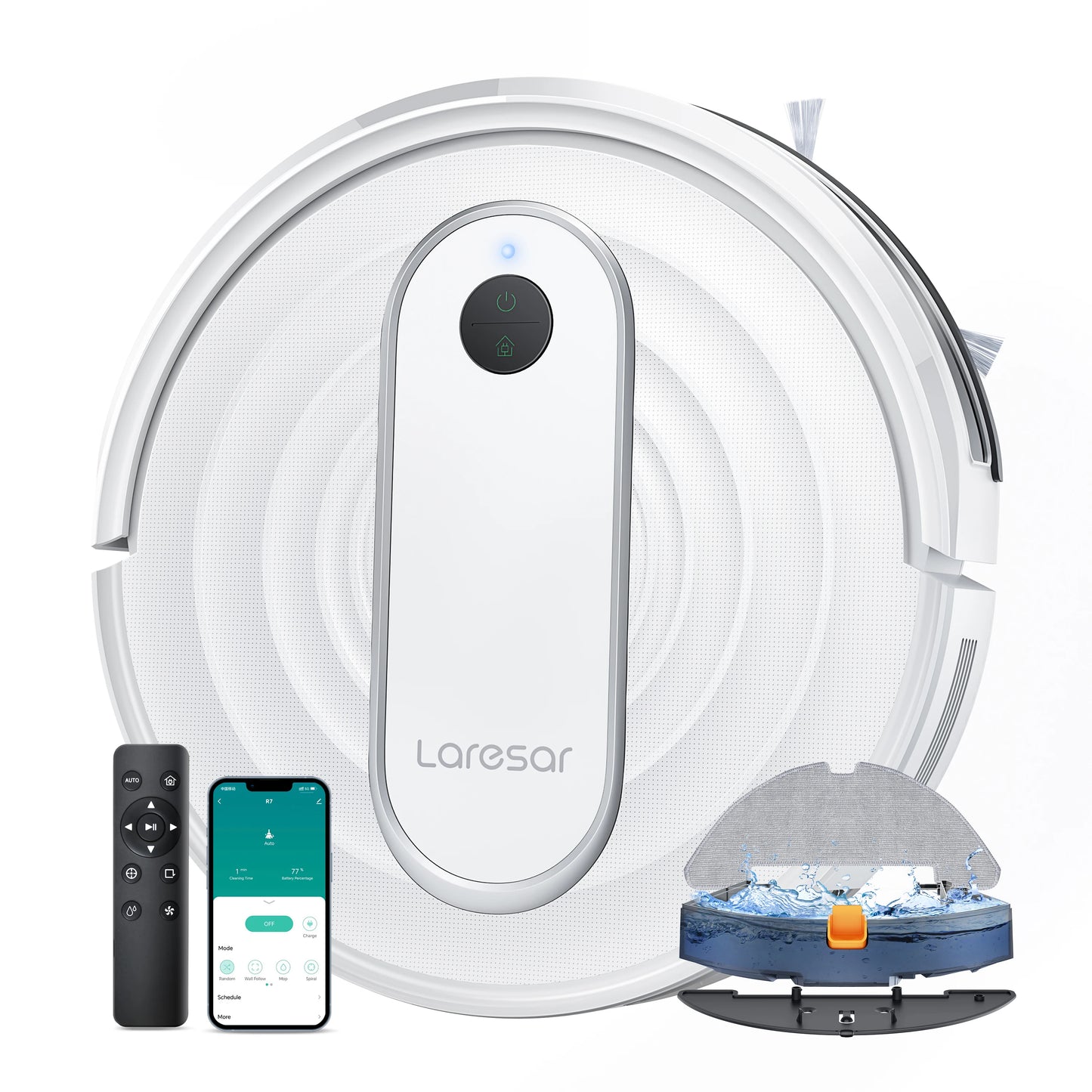laresar p10 robot vacuum cleaner mop 4500pa cordless app control smart gyroscope planned map home floor washing carpet cleaning