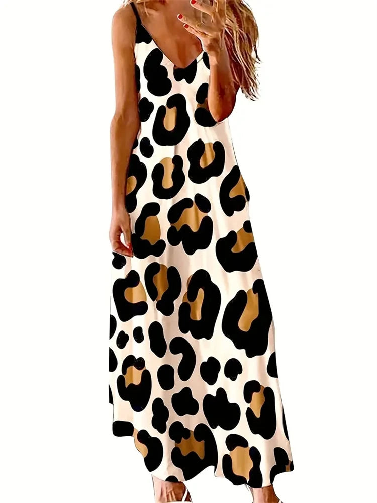 new summer sleeveless halter dresses women sexy spaghetti straps tie-dye printed dresses