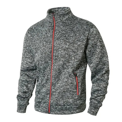 Men's Stand Collar sweatshirts casual zipper Cardigan Jacket outdoor Long Sleeve Solid Color Pullover Lightweight Streetwear
