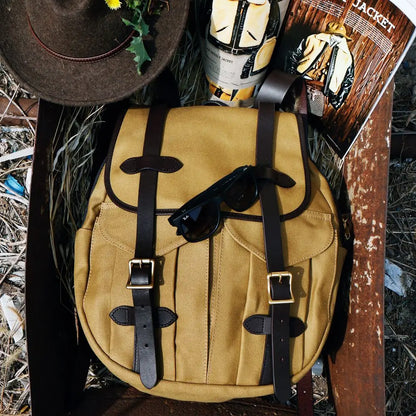 American Retro Durable Travel Backpack Canvas Vintage Backpack With Cowhide Shoulder Strap and YKK Zipper High quality for men