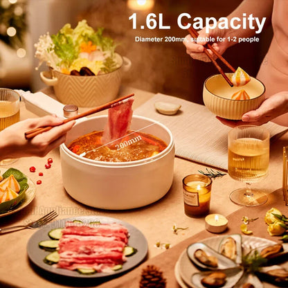 1.6L Bear Electric Cooking Pot 1-2 People 220V Electric Cooker Non-Stick Pot Mechanical MultiCooker Steamed Rice Pot For Home