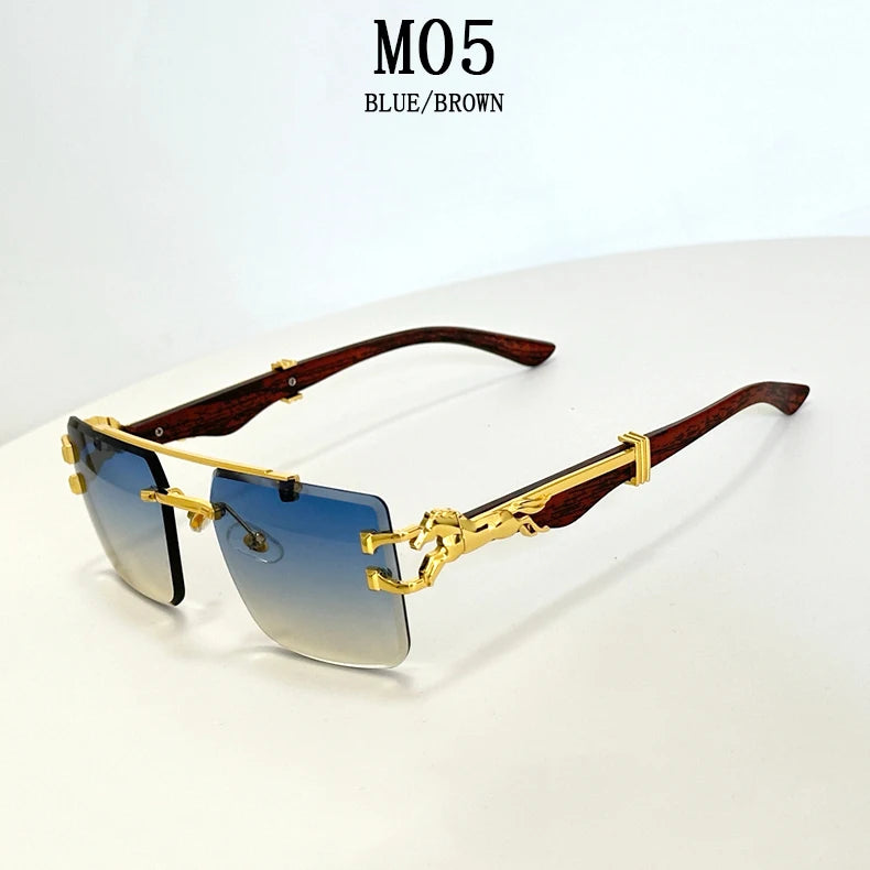 luxury sunglasses women square rimless sunglasses for men vintage fashion glasses gafas de sol hombre lunette soleil femme