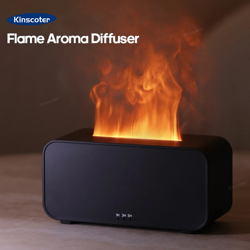 new simulation flame aromatherapy machine mini air humidifier led colorful light timer humidifier home perfume diffuser