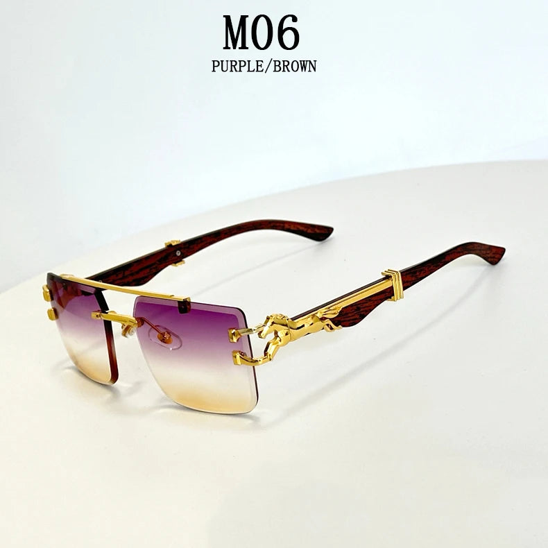 luxury sunglasses women square rimless sunglasses for men vintage fashion glasses gafas de sol hombre lunette soleil femme