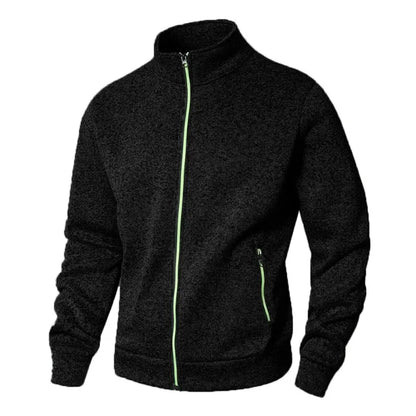 Men's Stand Collar sweatshirts casual zipper Cardigan Jacket outdoor Long Sleeve Solid Color Pullover Lightweight Streetwear