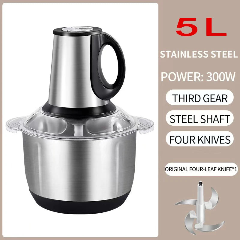 220v electric meat grinder stainless steel large capacity multifunctional auxiliary food machine meat grinder 3 gears adjustment