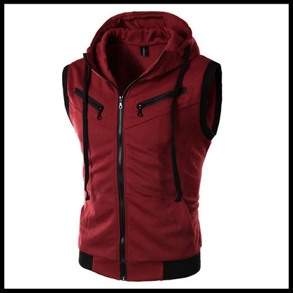 Men Summer Hooded Zipper Vest Mens Clothes Camouflage Tank Top Fitness Sweatshirt Sportswear Clothing Sleeveless Tanktop
