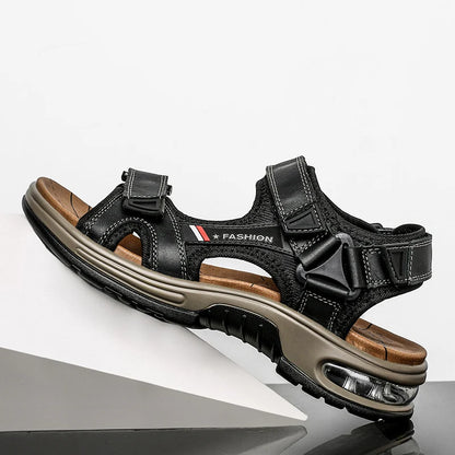 Brand Summer Men's Sandals Genuine Leather Men Slippers Gladiator Men Beach Sandals Soft Comfortable Outdoors Wading Shoes 38-48