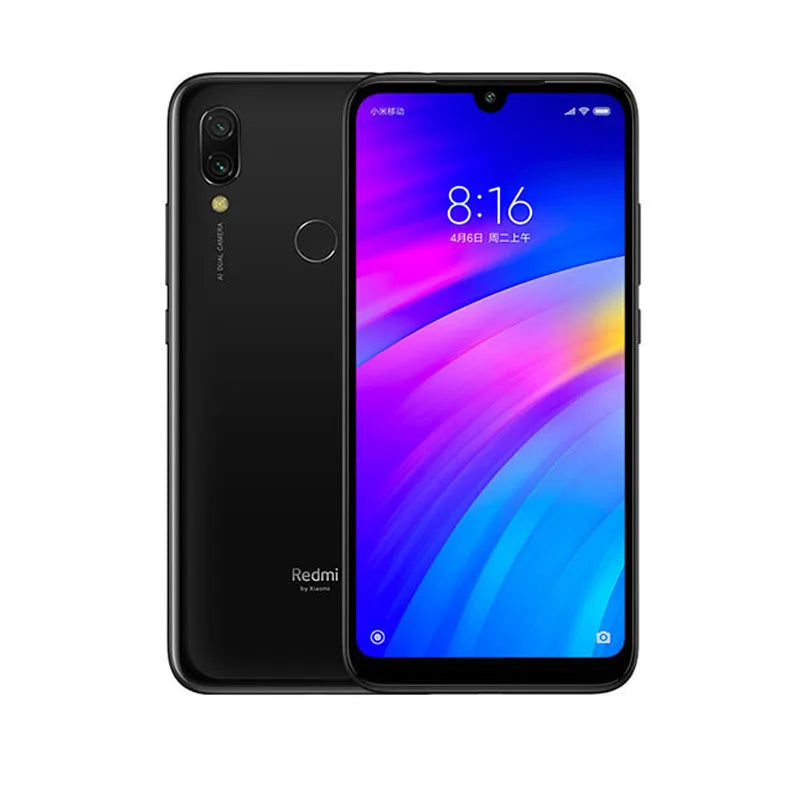 xiaomi redmi 7 cellphone with phone case, dual sim solt cellphone android cell phone dual camera  used phone
