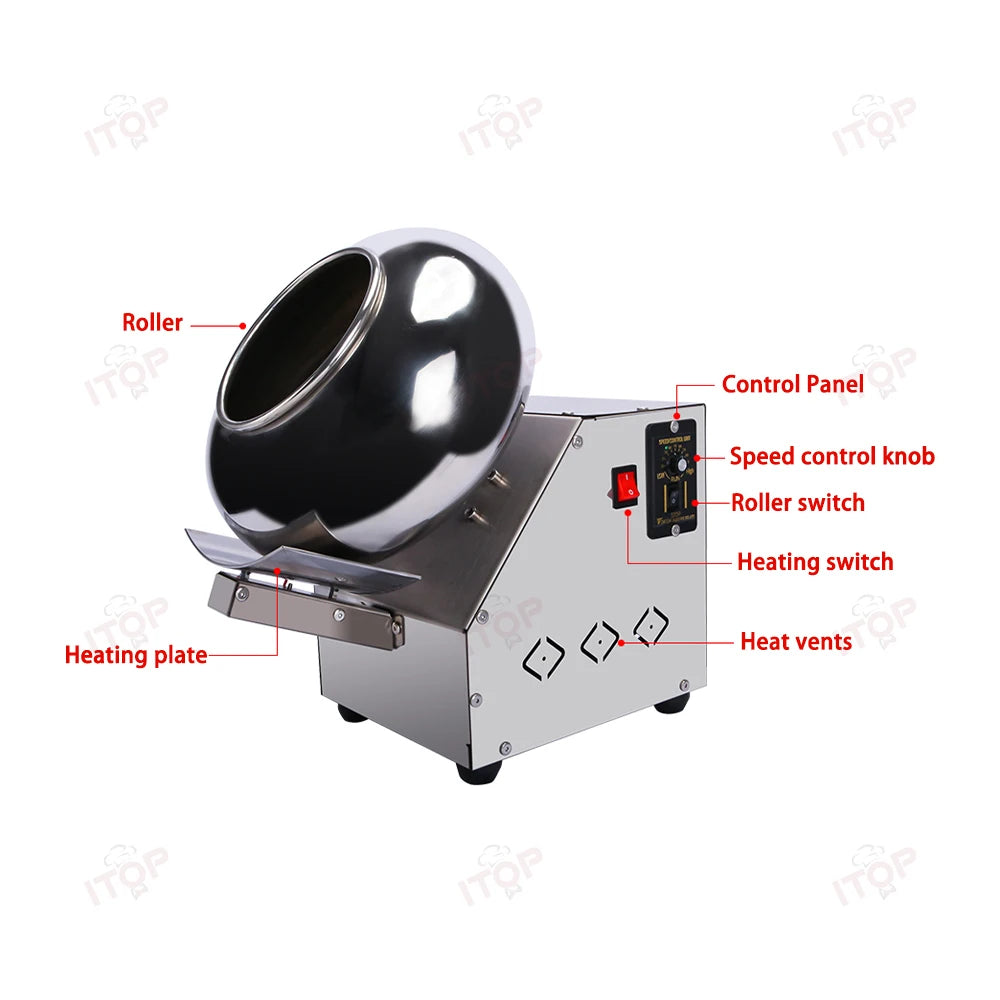 itop chocolate ball maker chocolate coating machine chocolate icing machine polishing/rounding/coating/drying food processor