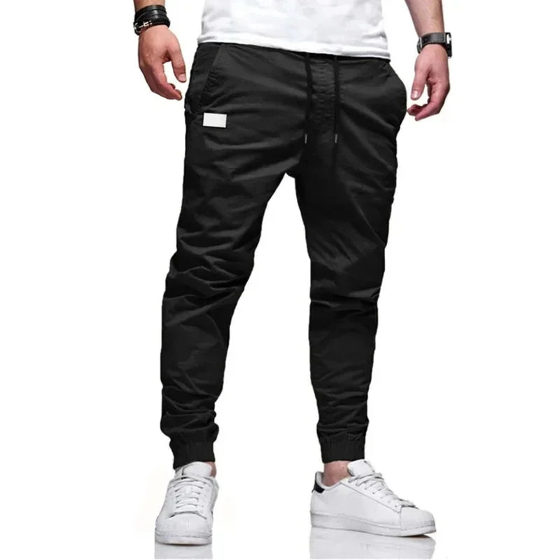 new cargo pants men's loose straight sports clothing solid color sweatpants large size joggers woven pants casual male trousers