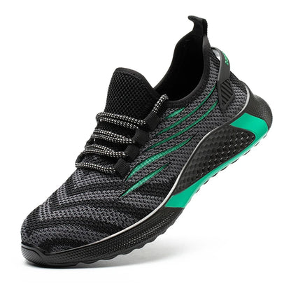 Men's Lightweight Safety Work Shoes Anti-Puncture Breathable Mesh Indestructible Working Sneakers Lace-Up Ankle Boots