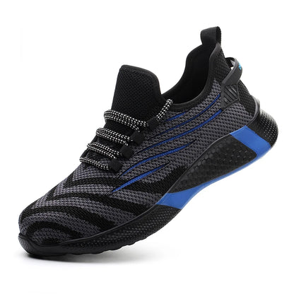 Men's Lightweight Safety Work Shoes Anti-Puncture Breathable Mesh Indestructible Working Sneakers Lace-Up Ankle Boots