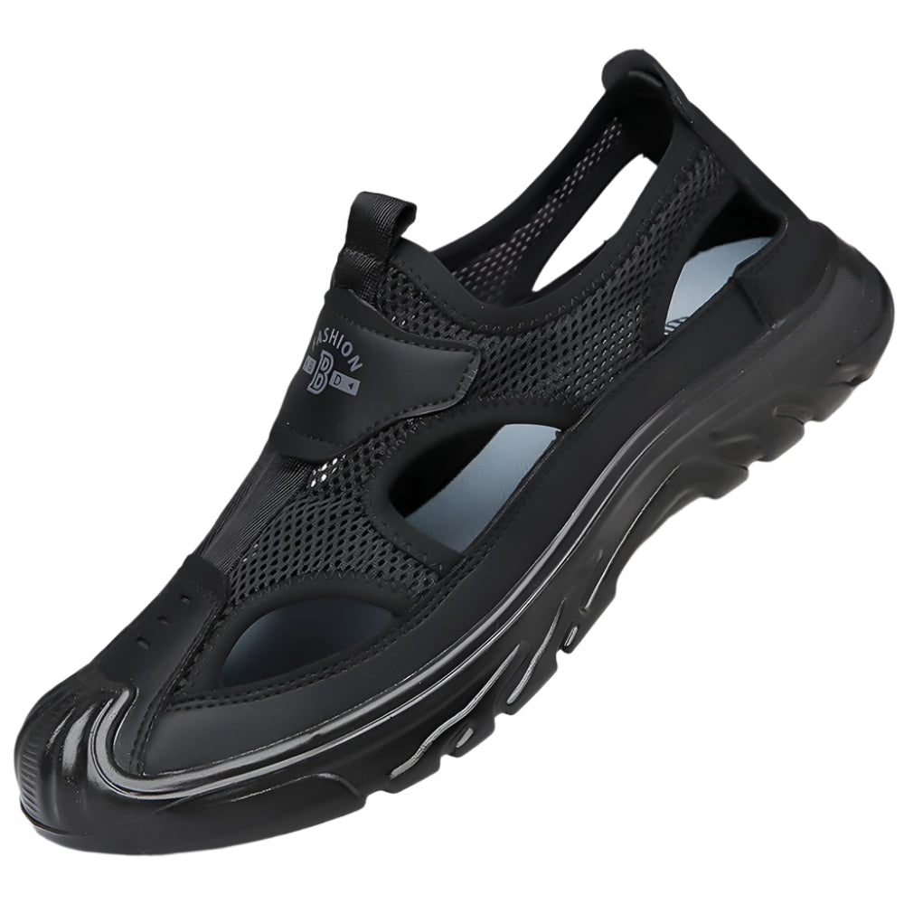summer breathable men's baotou sandals hollowed out mesh shoes outdoor non-slip lightweight sports casual beach shoes