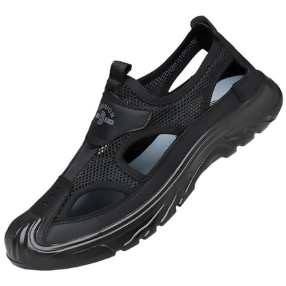 Summer Breathable Men's Baotou Sandals Hollowed Out Mesh Shoes Outdoor Non-slip Lightweight Sports Casual Beach Shoes