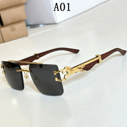 Luxury Sunglasses Women Square Rimless Sunglasses For Men Vintage Fashion Glasses Gafas De Sol Hombre Lunette Soleil Femme