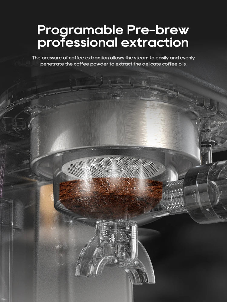 hibrew 20bar semi automatic espresso coffee machine temperature adjustable 58mm portafilter cold/hot coffee maker metal caseh10a