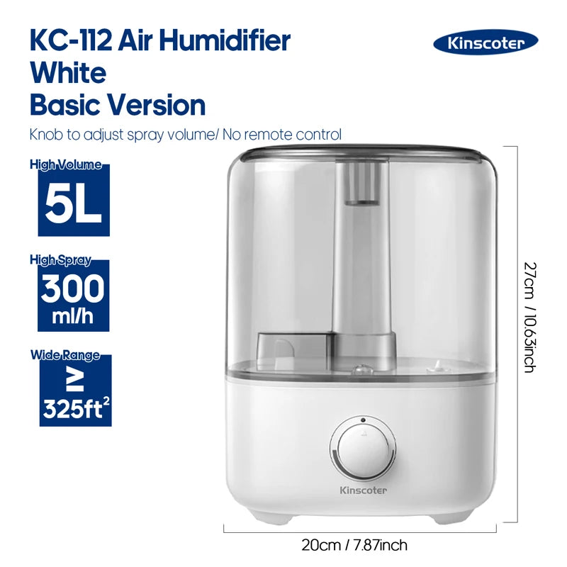 kinscoter 3l air humidifier professional large capacity home humidifier plant mist aroma diffuser with remote control timer