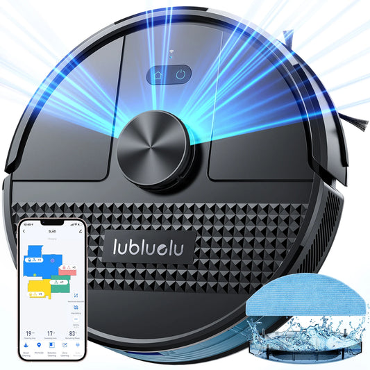 Lubluelu SL68 Robotic Vacuum Cleaner, 4500Pa Suction Power, Anti-Siphon, 5 Maps, Self-Charging, 24 No-Go Zones,110V-240V Power