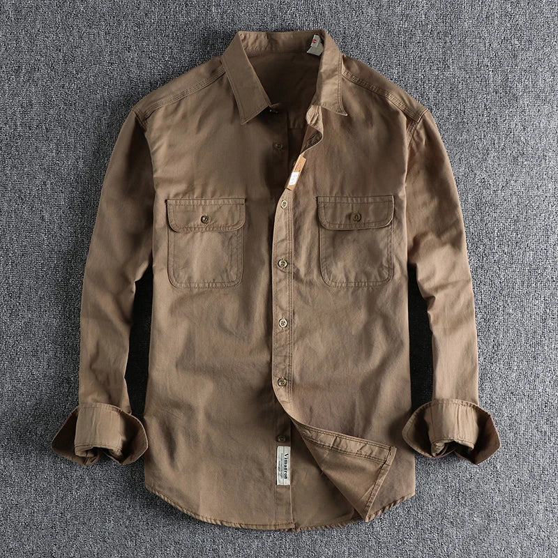 multi-colored retro stripe cotton shirt men's long sleeve spring autumn new fashion daily dressed up workwear shirt