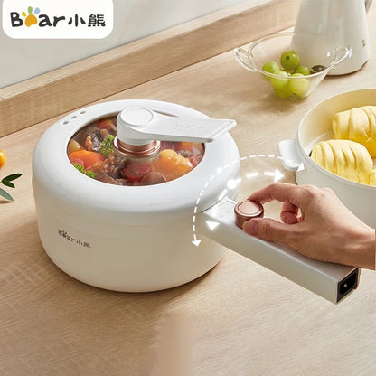 1.6L Bear Electric Cooking Pot 1-2 People 220V Electric Cooker Non-Stick Pot Mechanical MultiCooker Steamed Rice Pot For Home