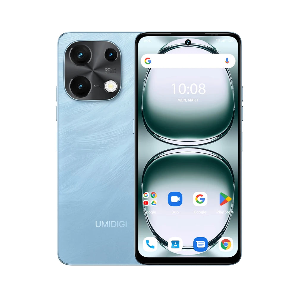 [world premiere]umidigi note 100 android 14 smartphone 6.8” hd+ 120hz 50mp camera 8gb 256gb/6gb 128gb 20w 5000mah dual sim nfc