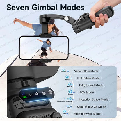 M02 Mobile Phone Stabilizer 3-axis Foldable Gimbal with Removable Magnetic Remote Control for Android iPhone 15 Pro Max Vlog