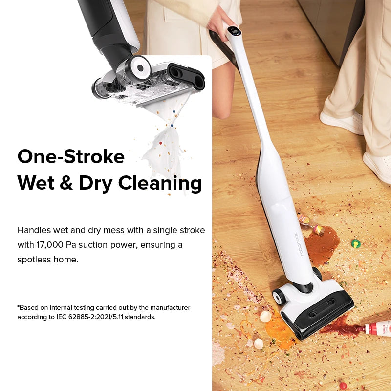 roborock flexi lite wet and dry vacuum cleaner 17000pa suction samrt cleaning flexible lightweight roller-cleaning